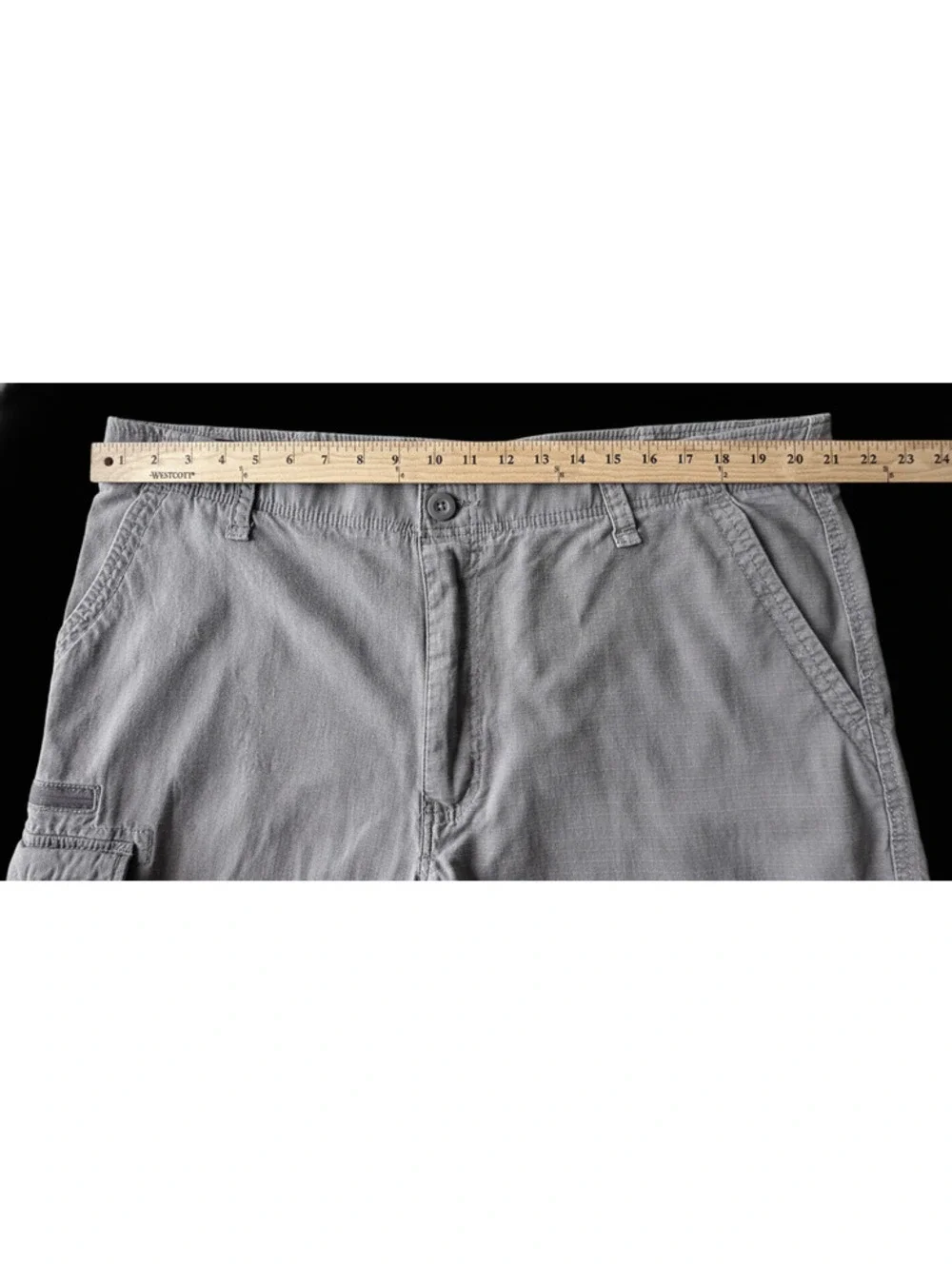 WearFirst Men’s Cargo Shorts Gray Ripstop Cotton Stretch Size 42 Outdoor Hiking
